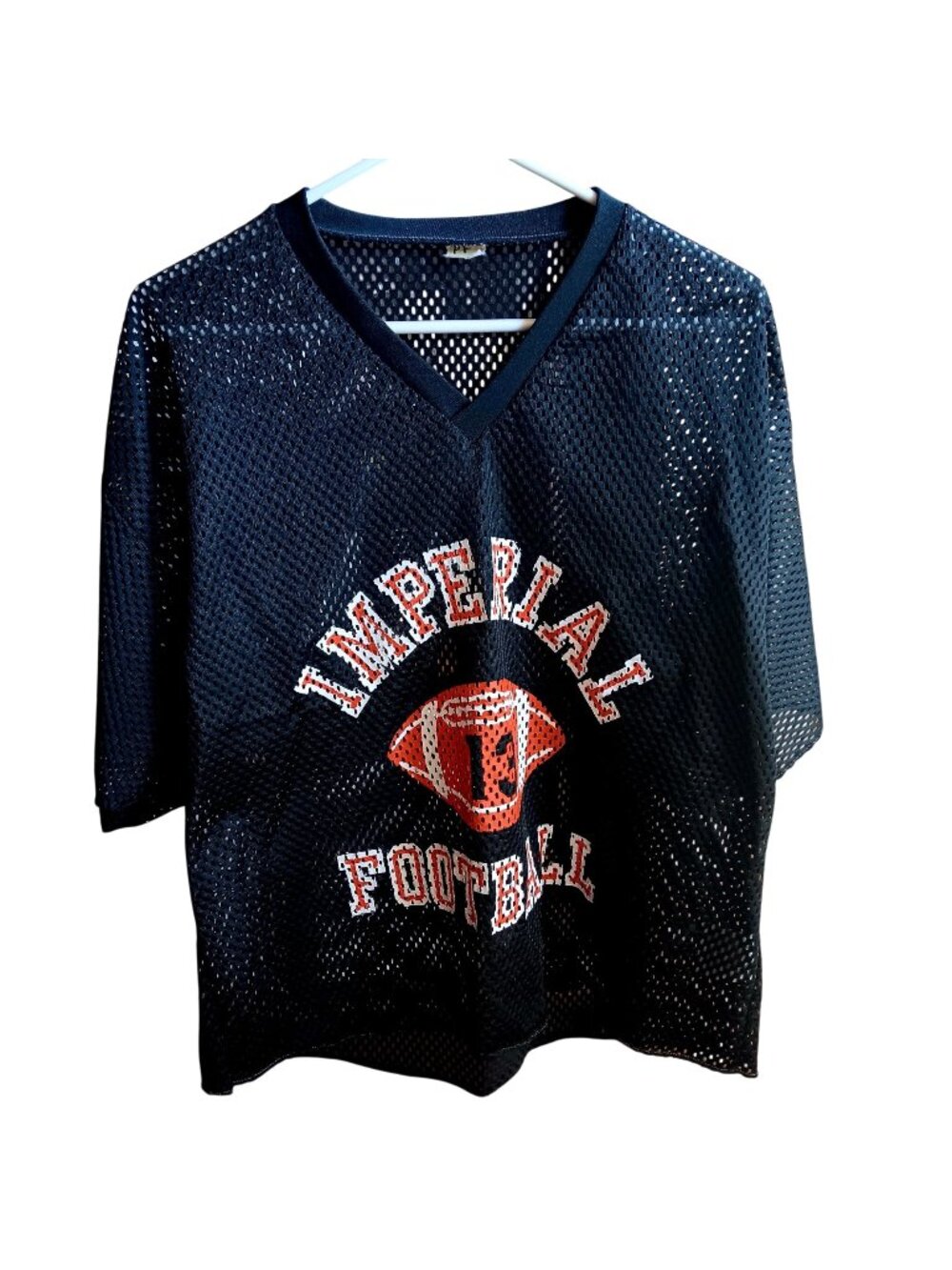Vtg Large Practice Jersey Imperial Nebraska Football Black Mesh Collegiate Tag